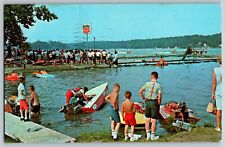 Angola, Indiana IN - Boat races at Bled Shoes Beach - Vintage Postcard - Posted picture