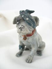 Antique, AUSTRIA, COLD PAINTED Metal Dog, with Bandage over Eye, WONDERFUL picture