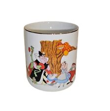 Vtg Walt Disney Productions Alice Wonderland Coffee Tea Cup Mug Gold Rim 1970s picture