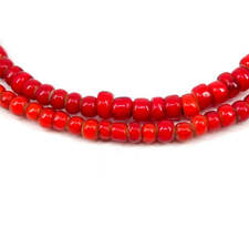 Red White Heart Venetian Trade Beads picture