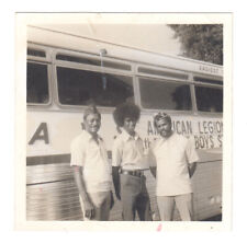 Vintage Photo Black Americana Men American Legion Hat Bus Man with Afro 1960s picture