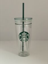 Starbucks 2016 Venti 20oz. Clear Glass Double Walled Cold Cup Tumbler NWT picture