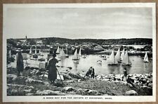 Artists At Rockport Massachusetts. Vintage Postcard. Sailboats. MA picture