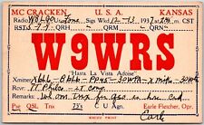 1937 QSL Radio Card Code W9WRS Mc Cracken Kansas Amateur Radio Posted Postcard picture