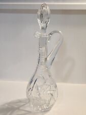 19th Century French Cut Crystal Decanter With Pinwheel Star Pattern With Stopper picture