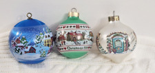 3 Vintage Hallmark Christmas Ball Ornaments Our Home 1982-1987 picture