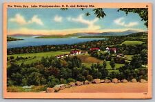 Weirs Bay Lake Winnipesaukee New Hampshire Belknap Mountains VNG Linen Postcard picture
