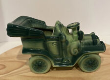 Vintage Old Time Convertible Car Ceramic Planter Green picture