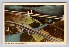Hamilton Ontario- Canada, Aerial High Level Bridge, Antique, Vintage Postcard picture