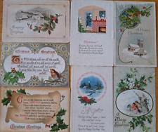 Lot of 7   CHRISTMAS  Vintage  Greetings Postcards       1900''s-1910's picture