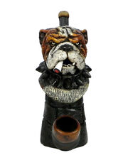 Smoking Bull Dog Head Handmade Tobacco Smoking Hand Pipe English Bulldog Pet picture