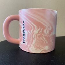 Starbucks Pink White Marble Swirl Coffee Tea Mug Cup 12 oz picture