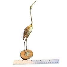 Vintage Bronze Egret, Approx 12 inches X 3 inches at base, 1970-80 picture
