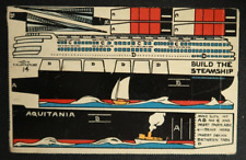 Aquitania 1914 J. Alan Fletcher Build the Steamship Postcard Fletcher Cut Out picture