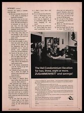 1969 Vail Colorado Resort Association Ski Resort Condo Photo Vintage Print Ad picture
