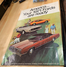 Authentic 1971 Ford Dealership Sales Poster Fold Out Mustang Mach 1 + picture