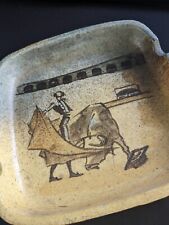 Vintage Nalda Pottery Ashtray Bullfighting Scene  Matador Spain picture