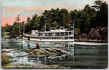 VINTAGE POSTCARD THE STEAMER ISLAND BELLE AT HELL GATE MAINE POSTED 1909 picture