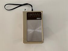 Vtg. 1973 RCA Vibra AM/FM transistor Portable Radio RZM 641B-V Tan Working picture