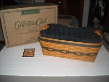 LONGABERGER COLLECTORS CLUB 1997 WELCOME HOME BASKET COMBO NOS LINER PROTECTOR picture
