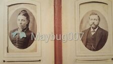 2 Antique CDV Photographs Dr & Mrs Weaver Identified History picture
