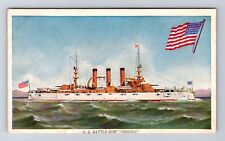 United States Battleship, Ship, Transportation, Antique, Vintage Postcard picture