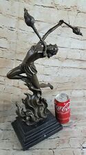 SIGNED 2011 BRONZE SCULPTURE DANCER IN THE FIRE LOST WAX METHOD ARTWORK DECOR NR picture
