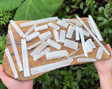 BULK 5 lb Wholesale Lot Selenite Logs Crystal Sticks Wand Blades CLEARANCE picture