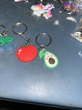 Lot Of 4 Silicone Fruits And Veggies Keychains picture
