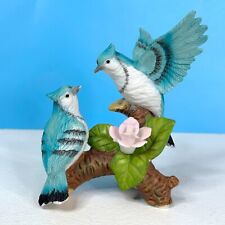 Beautifully Detailed Pair of Blue Jay Birds Fine Porcelain 5