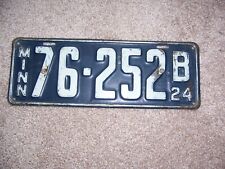 1924 Minnesota license plate  MN 24   (s) picture