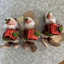Annalee 1996 Santa With Gift 5” Ornament Lot Of 3 New With Tags Vintage picture