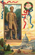 c1910s Washington DC Capitol St. Gaudens Statue Abraham Lincoln Postcard 339b picture