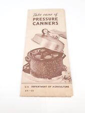 VTG Sep 1943 US Dept Agriculture Take Care of Pressure Canners War Time Pamphlet picture