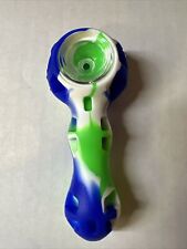 Brand New 4” Unbreakable Cool Silicone Tobacco Smoking Pipe Green W Poker picture