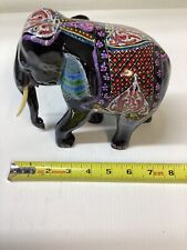 Vintage Indian Folk Art Hand Painted Elephant India picture