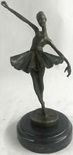 Hot Cast Prima Ballerina Bronze Sculpture Art Deco Marble Base Figurine Gift LRG picture