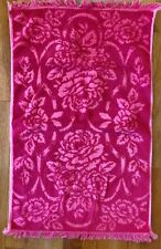 Vintage MCM Fieldcrest Hand  Towel 1960s Pink/Red Roses Floral Flower Power USA picture