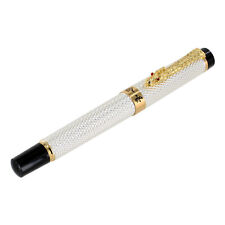 JinHao 888 Long Offspring Embossed Silver Golden Dragon Fountain Pen - Medium picture