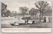 Vtg Post Card Campus View from Library, University of Minnesota D232 picture