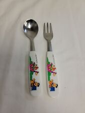 Vintage 1990 Flintstones Childs Toddler Spoon & Fork set Utensil Silverware picture