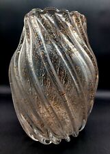 Large Glass Swirl Vase With Gold Flakes By H&M Home 10 3/4 picture