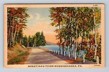 Susquehanna PA-Pennsylvania, Greetings, Scenic Country, Vintage c1945 Postcard picture