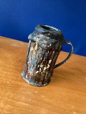 VINTAGE PAINTER'S KETTLE PAINT POT  WITH CARRY HANDLE GREAT PATINA. picture