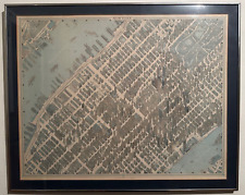 Vintage New York City Map 1963 Hermann Bollmann Bird's Eye View Cartography Rare picture
