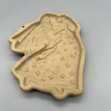Vtg Brown Bag Cookie Art Angel with Mandolin 1986 Stoneware Mold picture