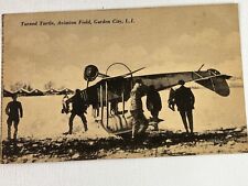 Postcard RPPC Garden City L.I. Aviation Field Early 1900's Bi Plane Crash picture