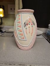 Beautiful Vintage Handcrafted Native Stucco Vase 9 1/2