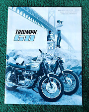 1968 TRIUMPH MOTORCYCLE BROCHURE BONNEVILLE TROPHY-650 DAYTONA 500 TIGER-100 250 picture