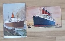 Vintage Ship Postcard Lot Cunard R.M.S. Laconia & Cunard R.M.S. Aquitania picture